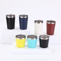 Gobelet isotherme à double paroi en acier inoxydable 304 personnalisé avec logo, 8 oz/12 oz, tasse de voyage anti-fuite, tasse à café