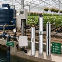 Pompe solaire submersible 3 HP 4 m³/h 100 m de hauteur de refoulement à structure à hélice pour l'approvisionnement en eau potable domestique – Garantie disponible
