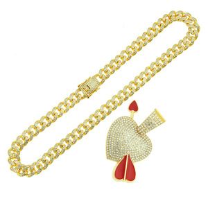 Hot Selling Personalized Innovative Hiphop an Arrow Piercing The Heart Pendant Necklace Alloy Men's Necklace Wholesale Jewelry - Product Image 5