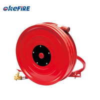 Tuyau d'incendie Okefire en nylon/laiton rouge avec lance à eau et pistolet de pulvérisation pour la protection incendie