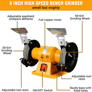 JULANTE MQD3213 Smerigliatrice <span class=keywords><strong>da</strong></span> <span class=keywords><strong>Banco</strong></span> Mini Industriale 250W 220V Monofase per Metallo - Product Image 3