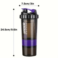 Bouteille d'eau de sport réutilisable en PP de 500 ml, anti-fuite, avec bouchon shaker pour la salle de sport et les activités de plein air