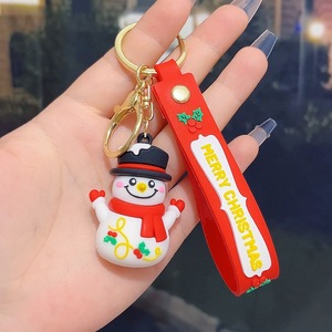 New Year Cartoon PVC 3D Rubbrt Santa <b>Tree</b> Claus Snowman Christmas Key Chains <b>Car</b> Pendant Decoration Gift - Product Image 4