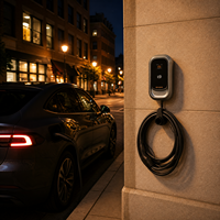 Nouvelle borne de recharge murale pour véhicules électriques avec écran LCD, minuterie, contrôle quantitatif, contrôle par application WiFi, Type 2 Type 1, chargeur AC IP55 7-22kW