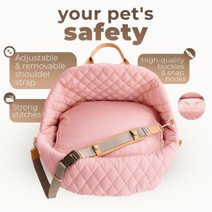3-in-1 <b>Dog</b> Pet Car Seat <b>Bed</b> with Small Pillow Storage Pocket Handle Cat <b>Travel</b> Pet Car Carrier Bag Waterproof Puppy Pet Car Seat - Product Image 4
