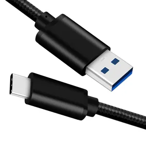 Rekabetçi fiyat telefon USB C şarj kablosu USB 3.0 tip C kablo naylon örgülü veri kablosu 3A hızlı şarj Android için