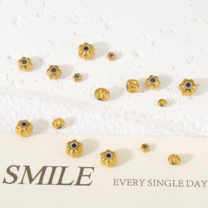 Stainless Steel Baroque Pumpkin Beads Mixed Sizes <b>Spacer</b> Beads For Bracelet Making - Product Image 2