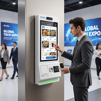 Kiosque de paiement en libre-service, écran tactile capacitif 32 pouces, 10 points, boîtier métallique, terminal de commande tactile, caisse de restaurant
