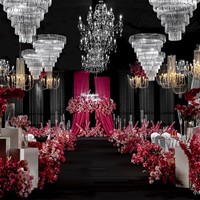 Accessoires de mariage lumières lustre en cristal de glace multicouche décoration de plafond de scène lustre de mariage de salle de mariage