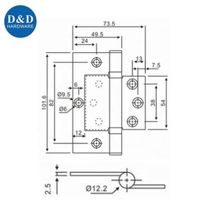 SUS 304 <span class=keywords><strong>In</strong></span> Acciaio Inox resistente farfalla cerniera a filo <span class=keywords><strong>per</strong></span> porta commerciale - Product Image 4