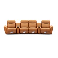 Fauteuils de cinéma VIP de luxe modernes, ensemble de canapés en cuir inclinables électriques, mobilier modulaire pour salon de villa ou salle de cinéma