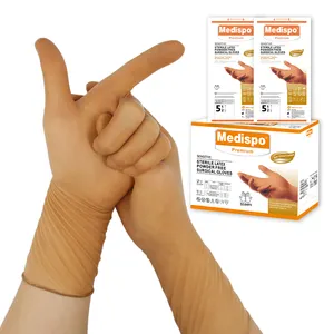 CE ISO外科手套天然乳胶粉免费医用棕色医生手套