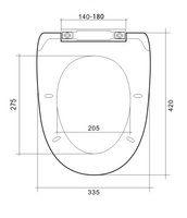 Abattant de toilettes en PP de haute qualité, à fermeture douce et facile à nettoyer, pour les installations publiques, fabriqué en Chine