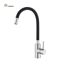 Mélangeur de robinet d'eau en acier inoxydable rotatif coloré dans toutes les directions Robinets de cuisine noirs