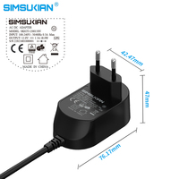 Adaptateur d'alimentation CC avec prise US, certifié CE GS ERP EMC, adaptateur AC/DC 12V, 9V 12V 1.5A 2A 2 ampères 12V2A 24V 1A 1000mA 2000mA, adaptateur secteur UE