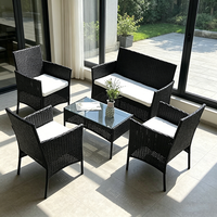 Ensemble de meubles de jardin en rotin PE pour cour extérieure, table à thé, quatre pièces, terrasse, villa, combinaison de loisirs, hôtel, mobilier moderne