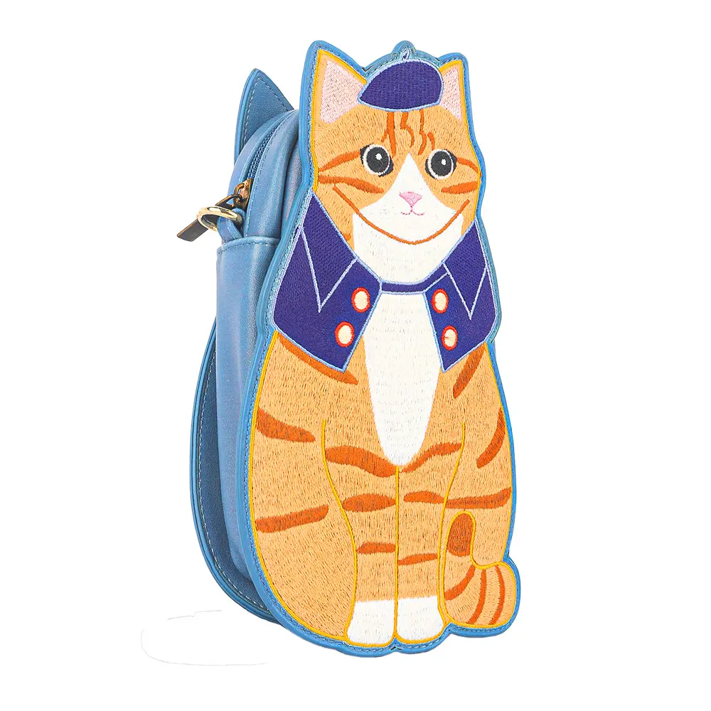 Cute Embroidery Color Cat Shaped Bag Orange Cat Mobile Bag Personalized Fashion Girl Kawaii Messenger Zipper Bag