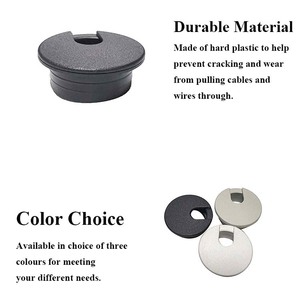 35/50mm gọn gàng cáp lỗ Bìa tổ chức 2 inch Đen PC máy tính bàn cáp dây Grommet - Product Image 6