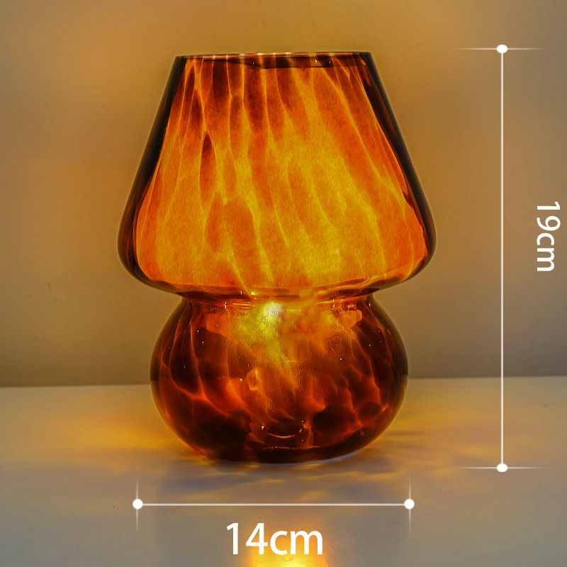 Lampe champignon de rêve-point fleur noir