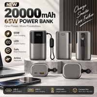 Station d'alimentation portable OEM ODM haute capacité avec câble intégré, écran LCD numérique, charge rapide PD 65W, vente en gros de batteries externes