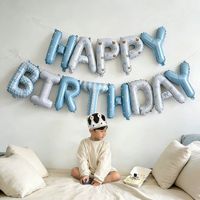 Ensemble de ballons en feuille d'aluminium tendance style INS avec inscription BABY HBD, décoration de fête pour le 1er anniversaire des bébés et des enfants