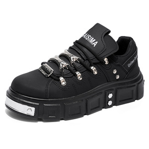 Zhenyue Foot Chunky Sneakers, chaussures décontractées pour hommes, semelle en caoutchouc épaisse, détail métallique, talon plat confortable, US 7 8 9 10 - Product Image 5