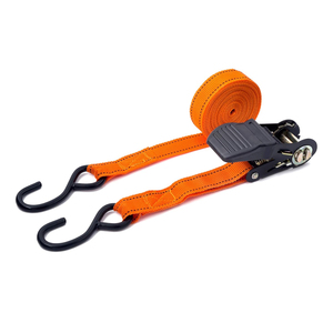 Sangles d'arrimage <span class=keywords><strong>à</strong></span> <span class=keywords><strong>cliquet</strong></span> en polyester de 25 mm (1 pouce) x 4,5 m avec crochet en S pour le contrôle de la cargaison, résistance <span class=keywords><strong>à</strong></span> la rupture de 800 kg - Product Image 1
