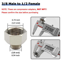 Connecteur de tuyau de plomberie 1/2 femelle à 3/8 mâle raccord de tuyau en laiton adaptateur de tuyau d'eau, adaptateur de tuyau de robinet de Compression réducteur
