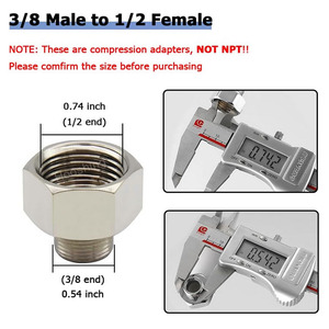 Ống nước ống nối 1/2 nữ để 3/8 nam Brass Ống phù hợp nước Hose adapter, Reducer nén vòi vòi Adapter - Product Image 2