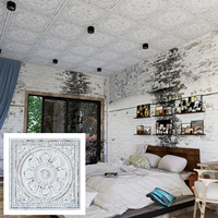 Plafonds suspendus imperméables, panneaux de plafond décoratifs en PVC rigide 3D, effet fissuré blanc et noir pour usage hôtelier PL17