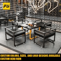 Ensemble table et chaises industrielles en fer sur mesure pour bar, café, studio, loft, restaurant, mobilier commercial - Fabrication OEM/ODM sur mesure