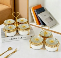 Luxe fruitkom van keramiek met standaard voor thuis, woonkamer, hotel; geschikt voor snoep, gedroogd fruit en andere lekkernijen.