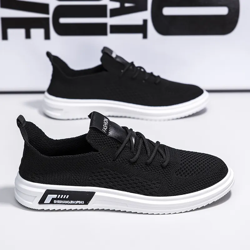 New chegou melhor mais recente moda atacado caminhada ginásio sneakers esporte caminhadas plana skate malha branco homens sapatos casuais