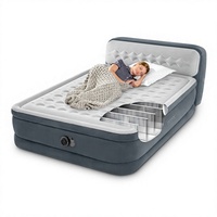 INTEX 64448 Ultra Plush Moderne Leichtgewichtige Konvertierbare Luftmatratze mit Integrierter Pumpe Aufblasbare Camping-/Heim-Luftbettmatratze