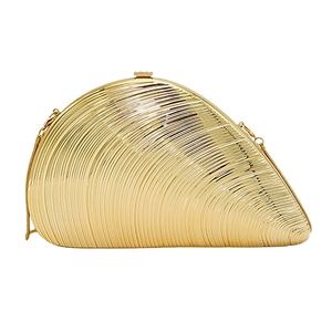 Women Fashion Shell <b>Clutch</b> Purse Elegant Stripe Evening Bag Detachable Chain Hang Bag for Wedding Guest <b>Bridesmaid</b> - Product Image 3