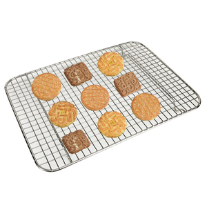 <span class=keywords><strong>Grille</strong></span> de refroidissement en acier inoxydable, support de cuisson au four, pour griller et rôtir, avec pieds, <span class=keywords><strong>grille</strong></span> rectangulaire en fil métallique, convient aux plaques à pâtisserie - Product Image 5