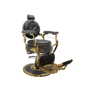 كرسي حلاقة رجالي فاخر مطلي بالذهب, كرسي حلاقة رجالي فاخر مطلي بالذهب لماكينة الحلاقة الرجالية ، إنتاج كبير في المصنع