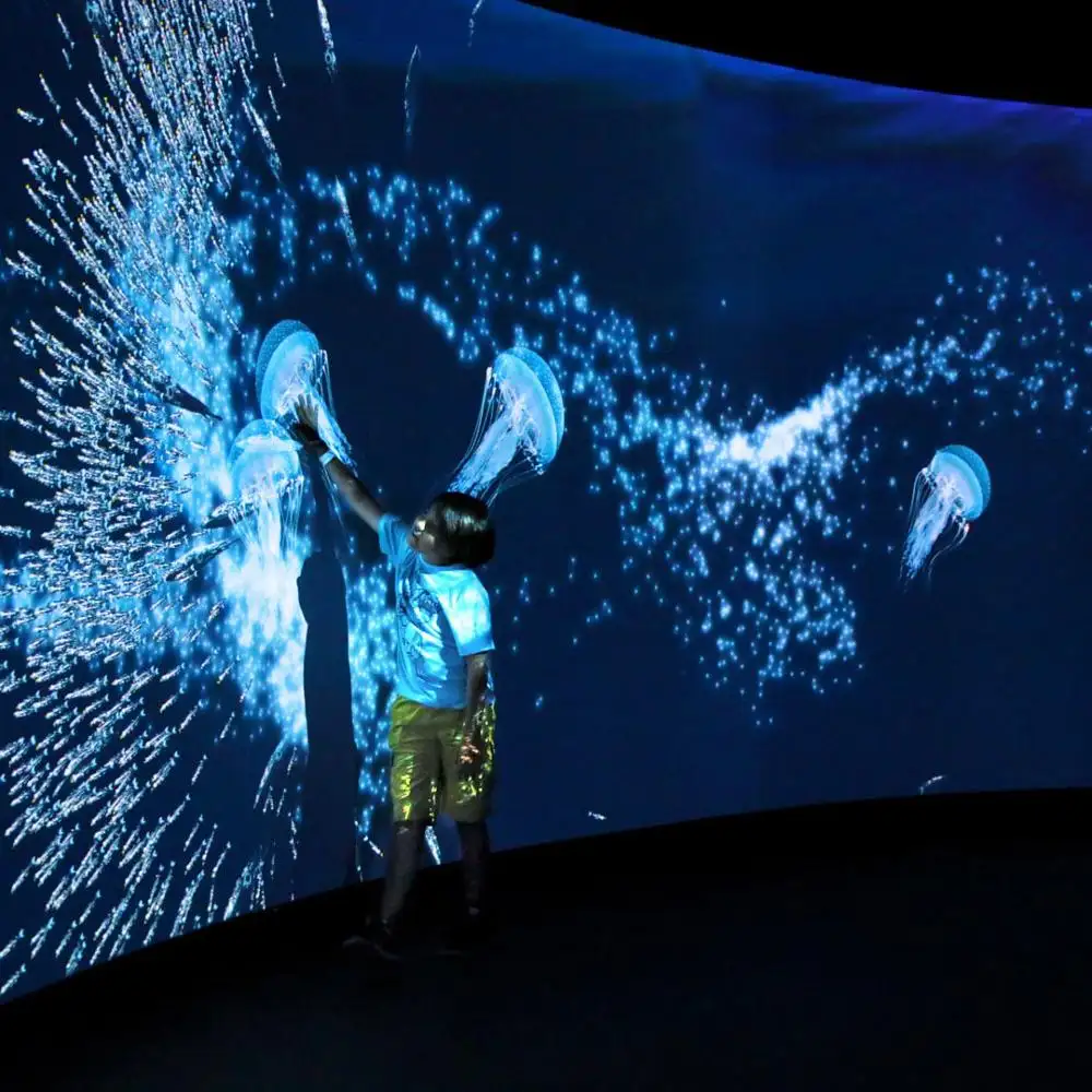 Interactive Projection. Реальность аквариум. "Галактика для фотосессии с проектором без человека". 3д интерактив на мероприятие. 650 дюймов