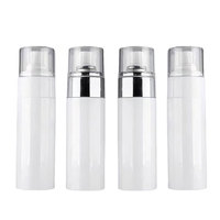 Bouteilles de pulvérisation vides en plastique Pet blanc rond, cosmétiques à brume Fine avec dessus en or et argent, 100ml, 120ml, 150ml, en Stock