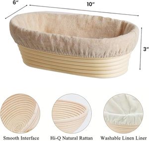 Cesta de Fermentación de Pan Tejida de Ratán Natural Ecológica - Apta para Lavavajillas, Utensilio de Cocina - Product Image 2