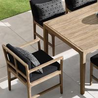 Ensemble de canapés d'extérieur en teck moderne, coussins imperméables, meubles de jardin durables et écologiques