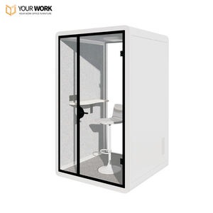 Cabina Telefonica di Lusso Moderna per Esterni in Lega di Alluminio Insonorizzata Studio Modulare per Registrazione Vocale Ufficio con Spazio di Archiviazione in Vendita - Product Image 5