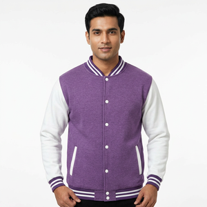 Chaqueta Universitaria Personalizada de Lona, Chaqueta Deportiva Unisex para Invierno, Ropa de Abrigo de Alta Calidad a Bajo Costo, Logotipo Frontal - Product Image 1