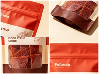 Voedselveilige staande zipzak met transparant venster, plastic verpakking voor gedroogd varkensvlees (pork jerky)