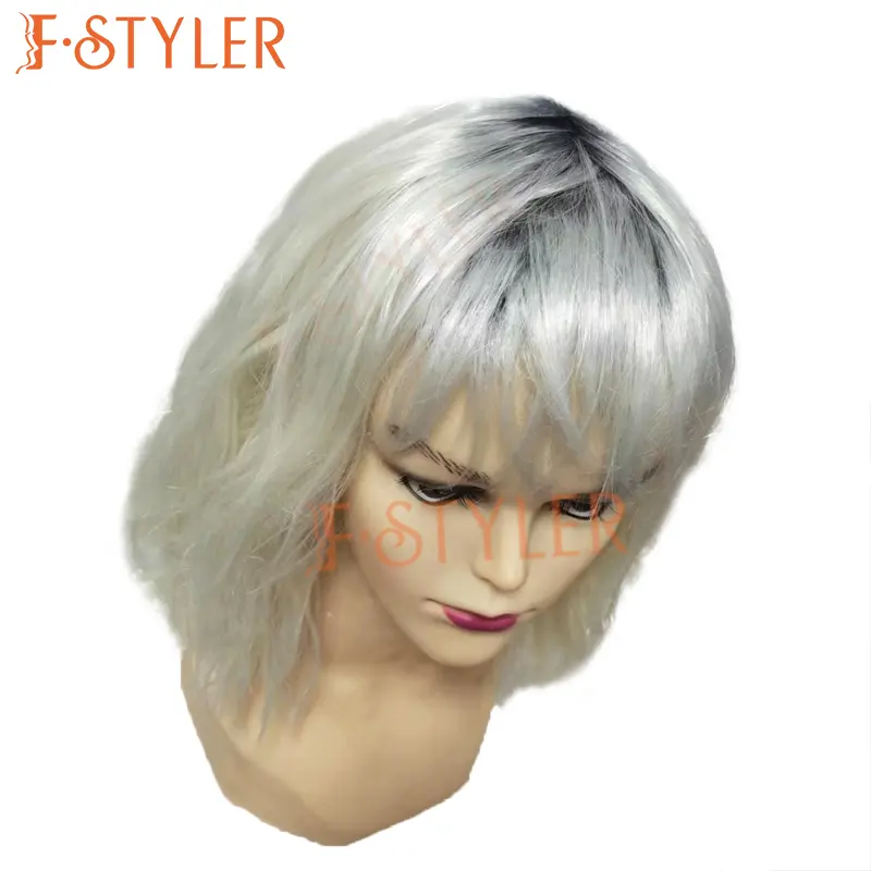 FSTYLER parrucca Cosplay sintetica di vendita all'ingrosso resistente al calore vendita all'ingrosso fabbrica personalizzabile parrucca Costume di moda regolabile