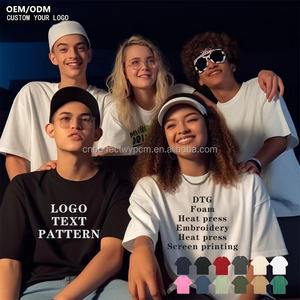 T-shirt d'été formel pour <span class=keywords><strong>homme</strong></span>, uni, décontracté, coupe ample, à manches courtes, brodé, col rond, 100 % coton - Product Image 3