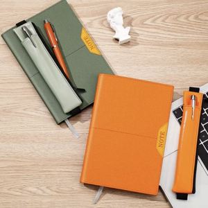 In Stock Low Moq Print Logo Luxury Corporate <b>Orange</b> Color Gift Corporate Notebook and Bottle Gift Set - Product Image 4
