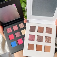 Palette de fards à paupières pressés multichromes 9 couleurs hautement pigmentés, effet glamour, personnalisable en gros avec marque privée
