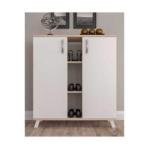 Ecem - Mueble de Almacenamiento de Madera Blanca de 5 Niveles, Multiusos, para Cocina, Zapatero y Organizador de Especias - Product Image 2