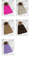 Gorros de Punto Personalizados, Transpirables, Impermeables, 100% Acrílicos, con Pompón de Piel Sintética, Color Rojo Cálido para Invierno, Unisex